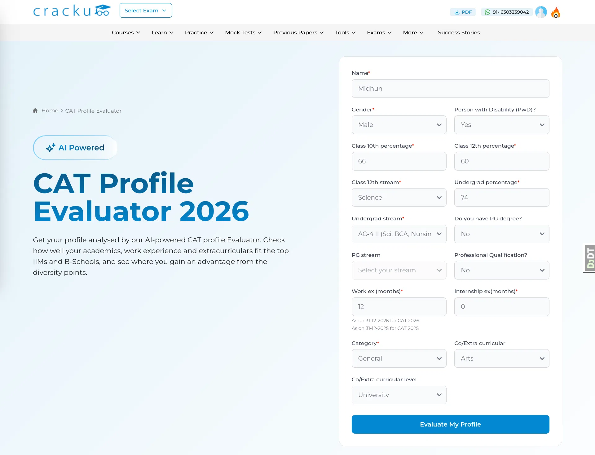 CAT Profile Evaluator Image